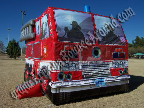 Inflatable Fireman Fire Truck Jumpy Bounce House Rentals in Lakewood, CO